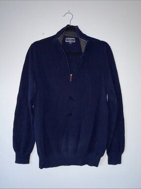 Men's Navy Quarter-Zip Sweater Size L